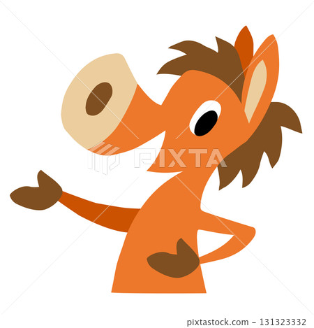 Hand-drawn relaxed horse character (New Year's, zodiac, horse, happy new year) 131323332