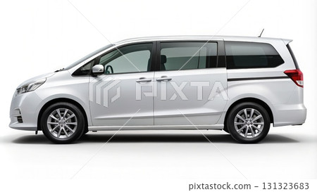White Van Parked in White Room. Generative AI 131323683