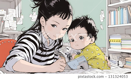 Baby and mother 131324053