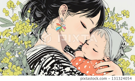 Baby and mother 131324054