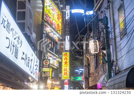 Tokyo: Nakano Station entertainment district and downtown Tokyo at night 131324230