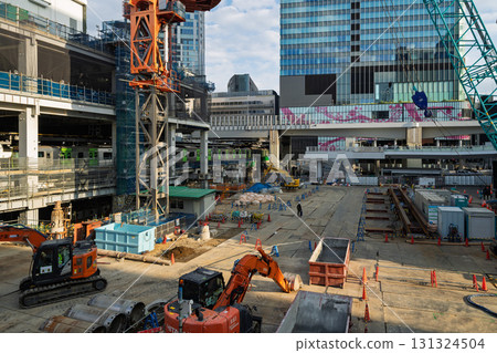 東京澀谷的重建工地 131324504