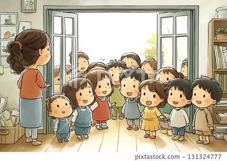 Miyu Series: Kindergarten Arrival Scene 131324777