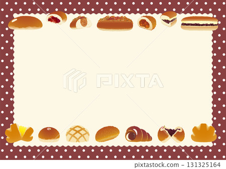 Bread frame_Nostalgic bread collection_Polka dot tablecloth and lunch mat_Horizontal position Dark brown 131325164