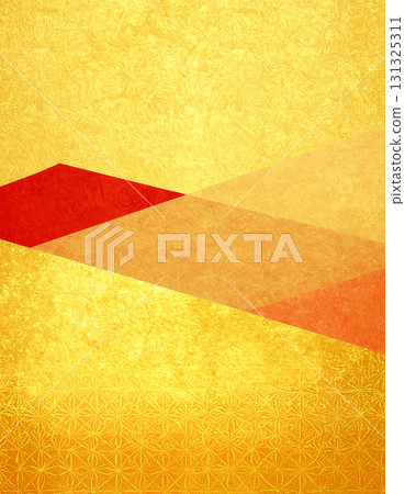 以日本傳統色彩金色和紅色製成的華麗慶祝背景 131325311