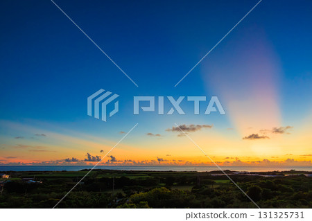 Sunset and seascape of Kurima Island Sunset and seascape of Kurima Island 131325731
