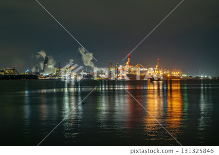 Nagoya Port factory night view 131325846