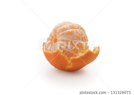Peeled tangerine or mandarin fruit on white background isolated Peeled tangerine or mandarin fruit on white background isolated 131326073