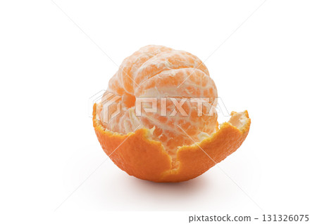 Peeled tangerine or mandarin fruit on white background isolated Peeled tangerine or mandarin fruit on white background isolated 131326075