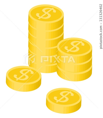 Vector illustration of a pile of coins 131326402