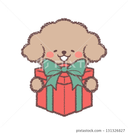 玩具貴賓犬很高興收到禮物 玩具貴賓犬很高興收到禮物 131326827