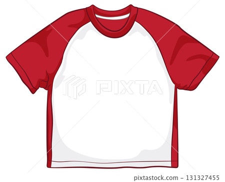 Red and White Baseball T-Shirt Illustration 131327455