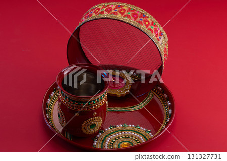 Happy karwa chauth celebration. Karwa Chauth celebration on the night Happy karwa chauth celebration. Karwa Chauth celebration on the night 131327731