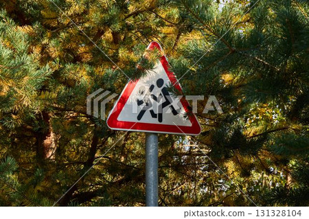 A Warning Sign Intended Specifically for Pedestrians in an Urban Area for Safety and Alertness 131328104