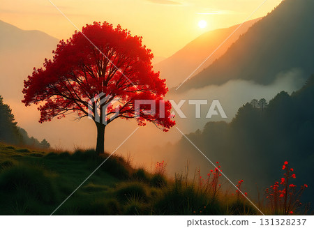 fog in the mountains 131328237