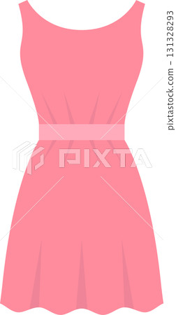 A charming sleeveless pink dress with a fitted waist, flowing skirt, and a simple, elegant design. 131328293