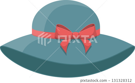 Elegant teal sunhat with a coral bow adorns the crown, perfect for stylish sun protection. 131328312