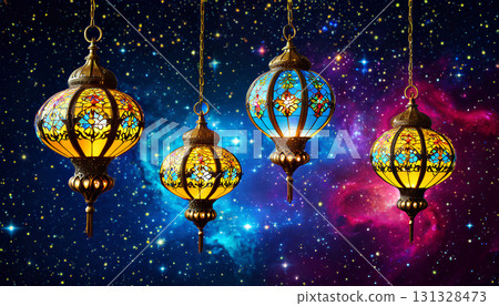 lanterns in the colorful night sky lanterns in the colorful night sky 131328473