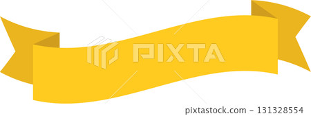 A decorative golden yellow banner unfurls in a simple, elegant design, perfect for announcements. A decorative golden yellow banner unfurls in a simple, elegant design, perfect for announcements. 131328554