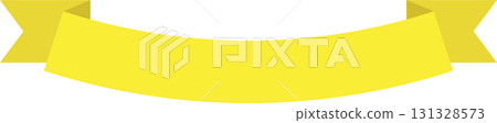 Yellow banner with folded edges. Suitable for headings, promotions, or messages on websites. Yellow banner with folded edges. Suitable for headings, promotions, or messages on websites. 131328573
