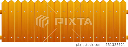 Wooden fence with peaked top and simple construction, commonly found around residential areas. 131328621