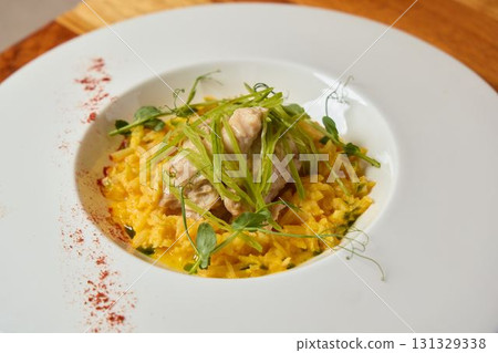Gourmet Risotto Made with Fresh, HighQuality Ingredients and Beautiful Presentation for All 131329338