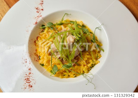 A Delicious And Flavorful Gourmet Pasta Dish Featuring Fresh Herbs And Tender Meat A Delicious And Flavorful Gourmet Pasta Dish Featuring Fresh Herbs And Tender Meat 131329342