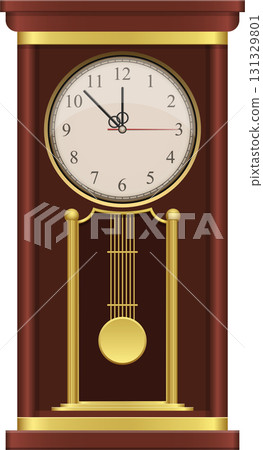 Antique timepiece: A classic pendulum clock strikes a nostalgic chord with its elegant design. 131329801