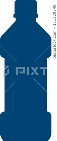 A dark blue silhouette of a large liquid container with a cap, set against a black background. A dark blue silhouette of a large liquid container with a cap, set against a black background. 131329849