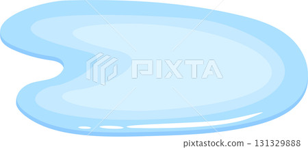 A light blue, amoeba-shaped graphic with a lighter blue center and a thick, darker outline. 131329888
