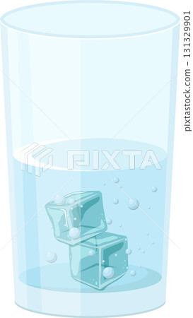 Refreshing hydration: a clear glass of water with ice cubes, bubbles and cool refreshment. Refreshing hydration: a clear glass of water with ice cubes, bubbles and cool refreshment. 131329901