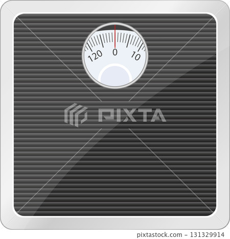 Analog Bathroom Scale Depicting Personal Weight Monitoring. Fitness and Health Illustration. Analog Bathroom Scale Depicting Personal Weight Monitoring. Fitness and Health Illustration. 131329914
