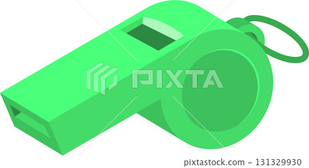 A vibrant green whistle with a loop and opening, designed for signaling or alerting others. A vibrant green whistle with a loop and opening, designed for signaling or alerting others. 131329930