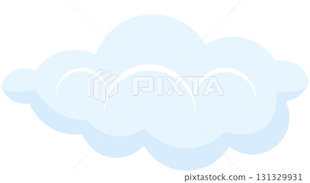 Fluffy, cartoon-style cloud with a light blue gradient and white trim, isolated on black. Fluffy, cartoon-style cloud with a light blue gradient and white trim, isolated on black. 131329931
