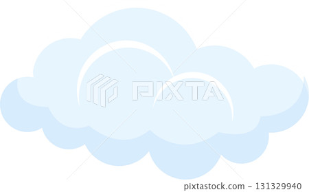 A fluffy, light blue cloud with a cartoonish style floats gently, suggesting good weather. 131329940