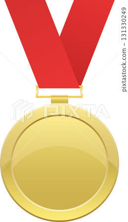 A gleaming gold medal with a vibrant red ribbon, symbolizing achievement and victory in competition. A gleaming gold medal with a vibrant red ribbon, symbolizing achievement and victory in competition. 131330249