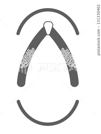 Japanese-style kimono sandals and footwear frame illustration, black and white, gray, white background, vector png transparent 131330462