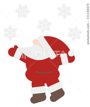 聖誕老公公在雪地裡玩耍的可愛形象 聖誕老公公在雪地裡玩耍的可愛形象 131330473