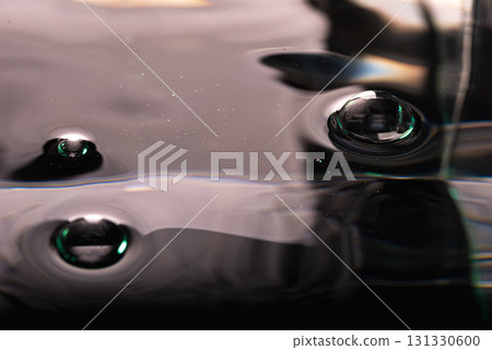 248.Three Glossy Bubbles on Reflective Dark Surface 248.Three Glossy Bubbles on Reflective Dark Surface 131330600