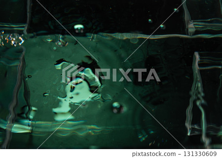 420.Green Water Ripples With Bubbles And Geometric Lines 131330609