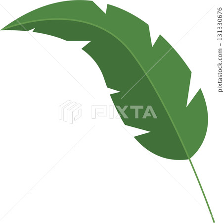 Stylized green leaf with jagged edges, showcasing nature's simplistic beauty. Organic design. Stylized green leaf with jagged edges, showcasing nature's simplistic beauty. Organic design. 131330676