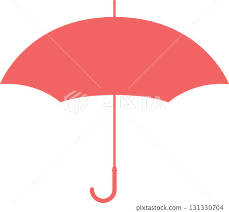 Minimalist salmon-colored umbrella with simple design, offering rain protection and shade. Minimalist salmon-colored umbrella with simple design, offering rain protection and shade. 131330704
