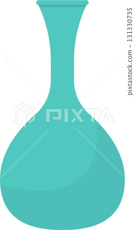 Elegant teal vase with a slender neck and rounded base, showcasing simple yet graceful design. Elegant teal vase with a slender neck and rounded base, showcasing simple yet graceful design. 131330735