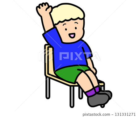 Boy raising hand Boy raising hand 131331271