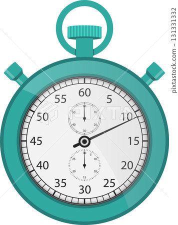 Turquoise stopwatch displaying seconds and minutes with intricate dial and clear time display. Turquoise stopwatch displaying seconds and minutes with intricate dial and clear time display. 131331332
