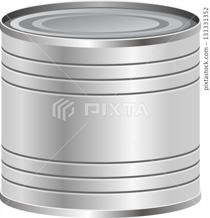 A cylindrical silver metallic can featuring horizontal ridges is isolated on a black backdrop. A cylindrical silver metallic can featuring horizontal ridges is isolated on a black backdrop. 131331352