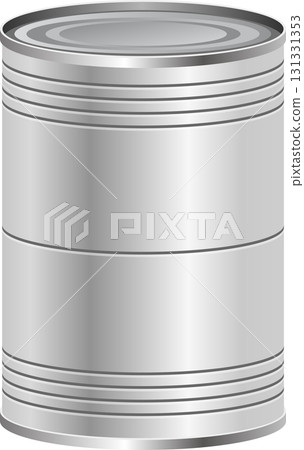 A shiny silver metallic can isolated on a white background, used for food preservation. A shiny silver metallic can isolated on a white background, used for food preservation. 131331353