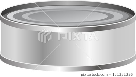 Metallic silver can for containing food or other product, top view, seamless and simple. 131331356