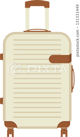 Illustration of a beige suitcase with brown accents, perfect for travel and storing belongings. Illustration of a beige suitcase with brown accents, perfect for travel and storing belongings. 131331449