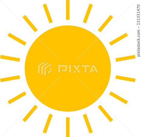 Stylized image of a sun, yellow circle emanating light with rays depicted against black background. Stylized image of a sun, yellow circle emanating light with rays depicted against black background. 131331470
